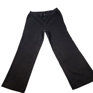 Susan Graver Jeans Flare Womens Plus Size‎ 18W Black Dark Wash Stretch